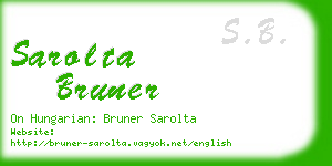 sarolta bruner business card